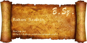 Bakos Szabin névjegykártya