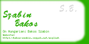 szabin bakos business card